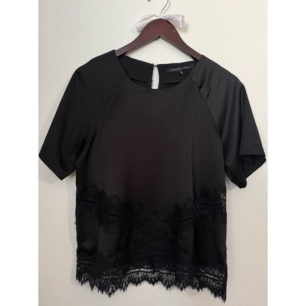 Endless Love Black Lace Trim Top